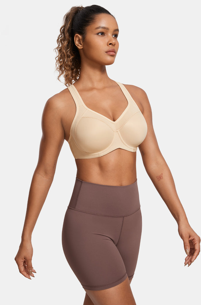 Women's Racerback Underwire Sport Bra Beige