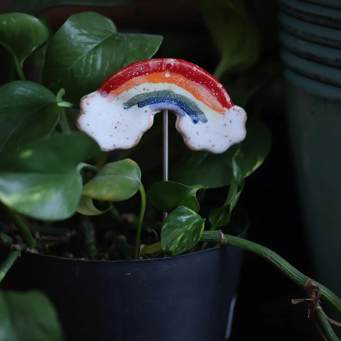 Rainbow Hand Plant Stake