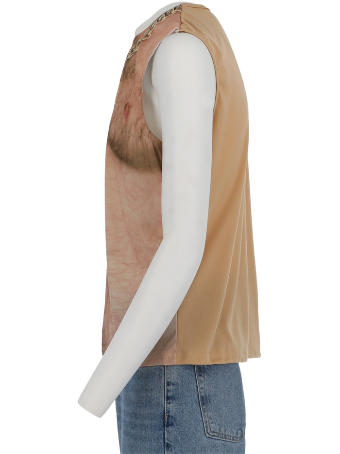 Realistic 70s Hairy Chest, Sleeveless Top