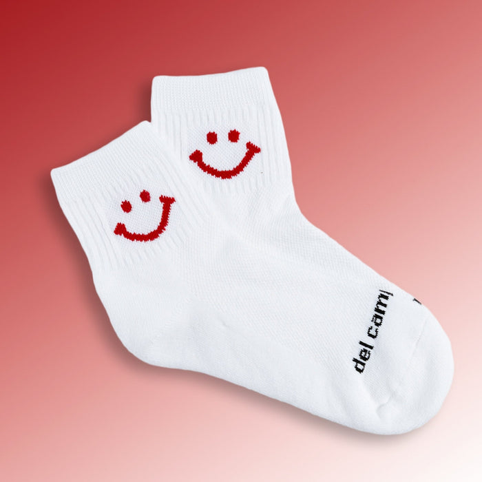 Del Campo Red Smiley golf socks