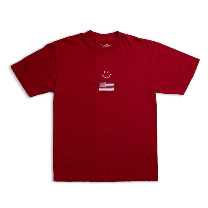 Red USA Smiley T-Shirt Apparel - del campo