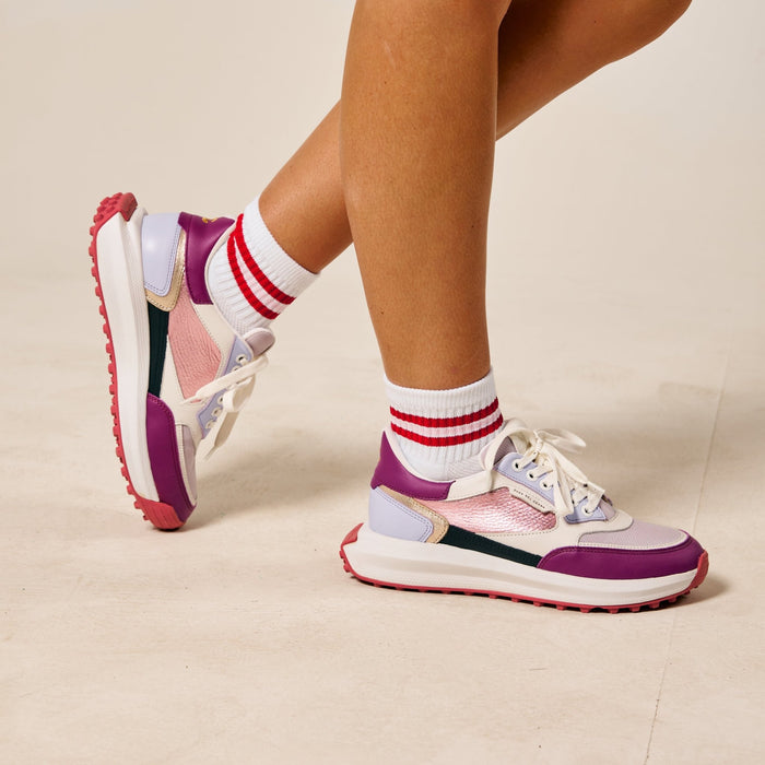 Del Campo Red/Pink Stripe golf socks
