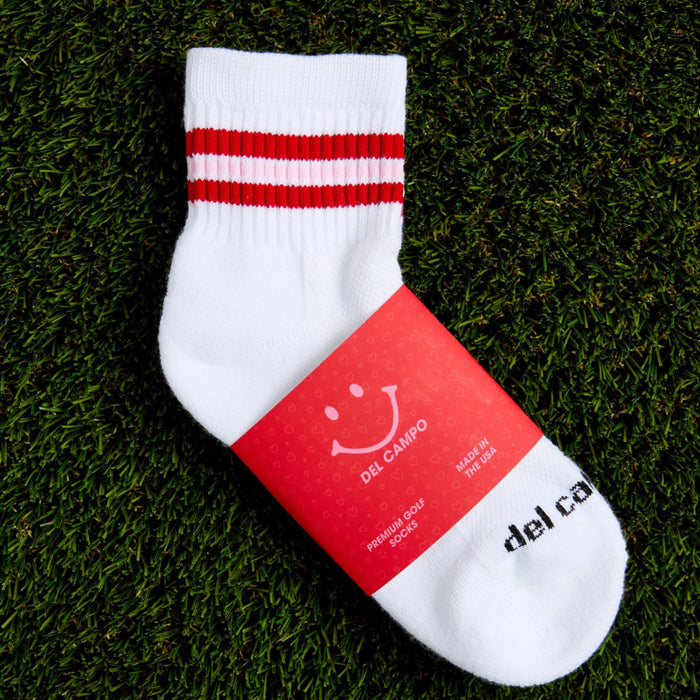 Del Campo Red/Pink Stripe golf socks
