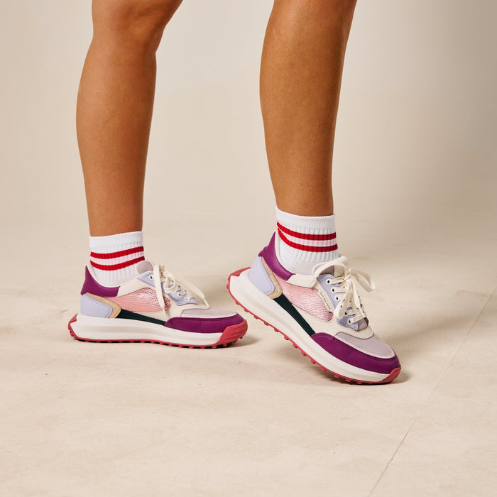 Del Campo Red/Pink Stripe golf socks