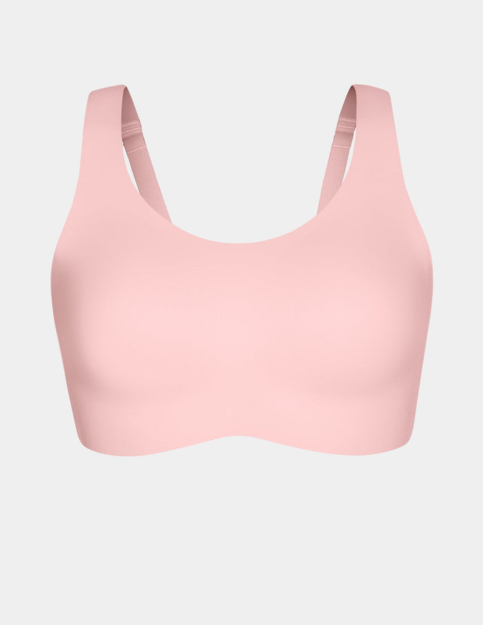 | View of Revolution Adjustable Pullover Bra shown front-facing against a light gray background | Rose Water