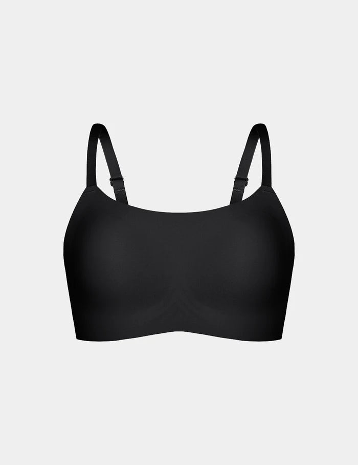 | View of Revolution Scoop Bra shown front-facing against a light gray background | Black