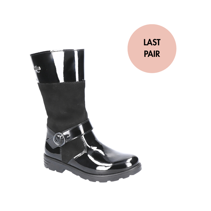 Ricosta Kids Boots | Hannah Waterproof | Black Patent/Suede