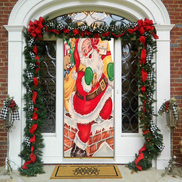 DoorFoto Door Cover Rooftop Santa