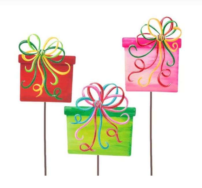 Round Top Small Merry & Bright Curly Ribbon Packages