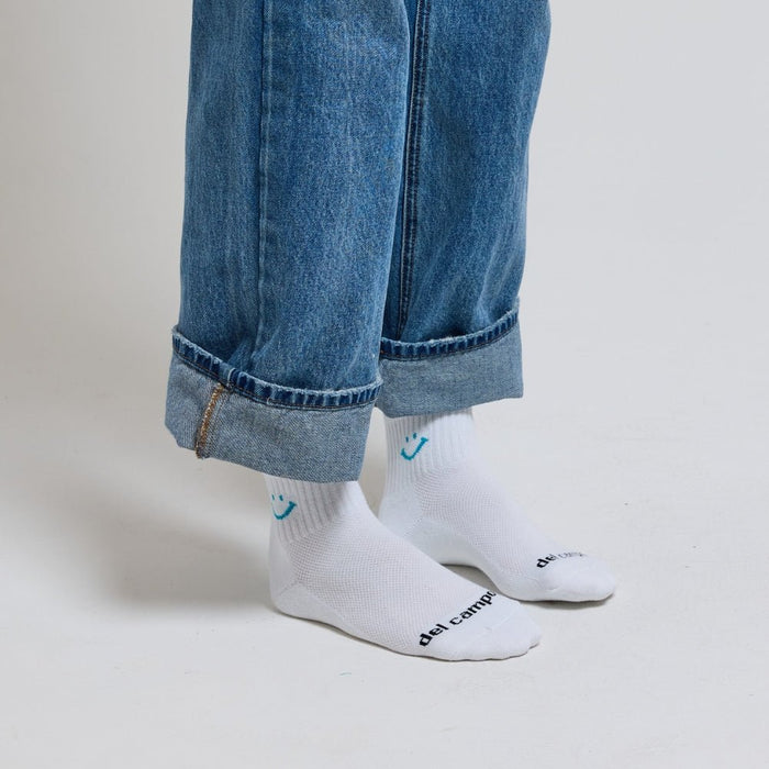 Del Campo Scuba Blue Smiley golf socks