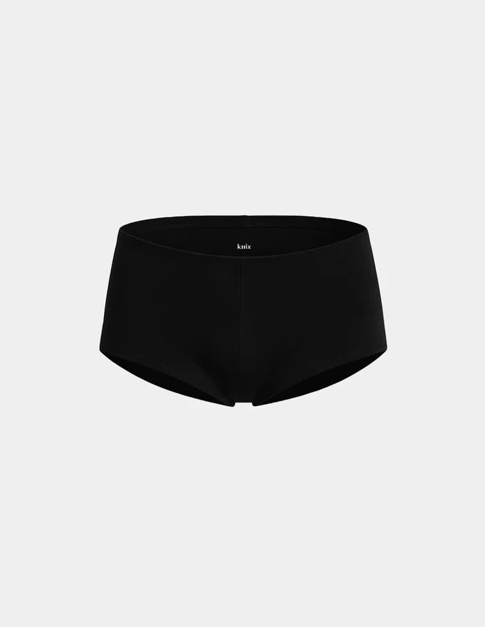 | Sculpt Cheeky Low Rise Swim Bottom shown front-facing against a light gray background | Black