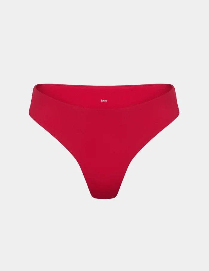 | Sculpt Dipped Bikini Swim Bottom shown front-facing against a light gray background | Cherry