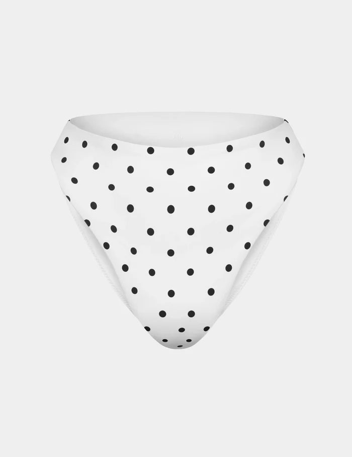White with Black Polka Dot / XS