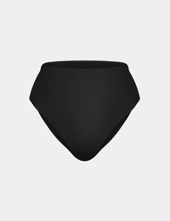 | Sculpt High Rise Bikini Swim Bottom shown front-facing against a light gray background | Black