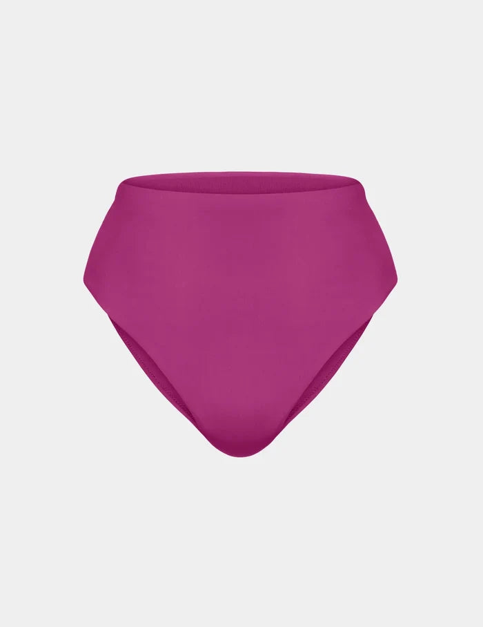| Sculpt High Rise Bikini Swim Bottom shown front-facing against a light gray background | Deep Orchid