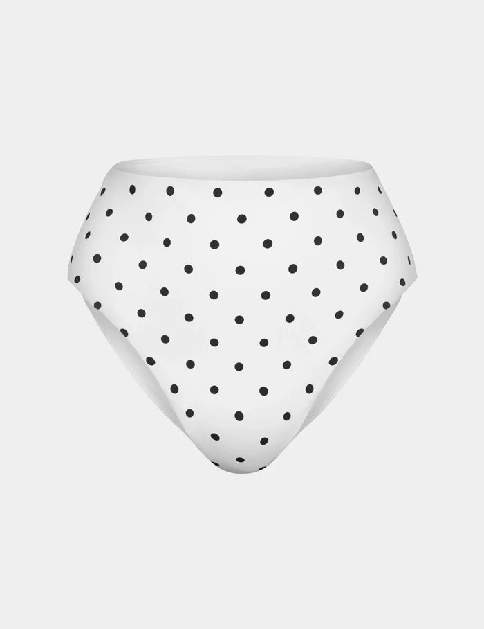 White with Black Polka Dot / XS