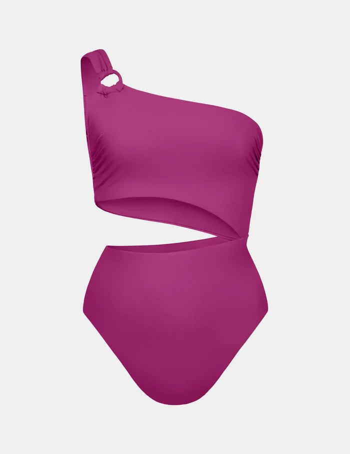 | Front view of model highlighting the coverage and fit | Deep Orchid