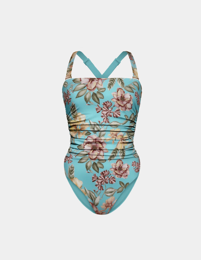 | Sculpt Ruched One Piece Swimsuit shown front-facing against a light gray background | Lotus