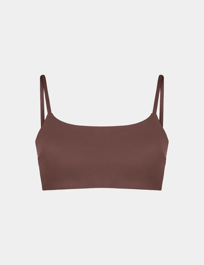 | Sculpt Square Neck Bikini Top shown front-facing against a light gray background | Espresso