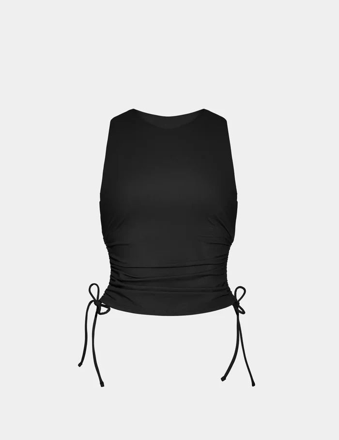 | Sculpt Tankini Top shown front-facing against a light gray background | Black