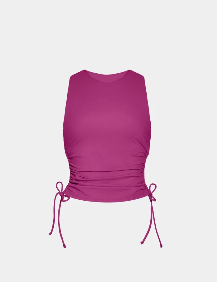 | Sculpt Tankini Top shown front-facing against a light gray background | Deep Orchid