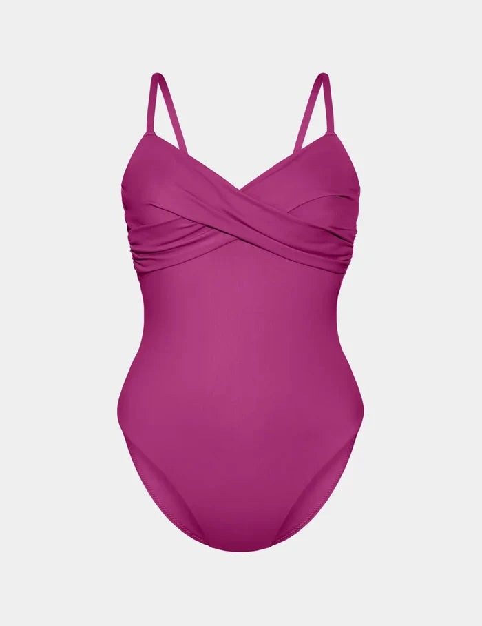 | Front view of model highlighting the coverage and fit | Deep Orchid