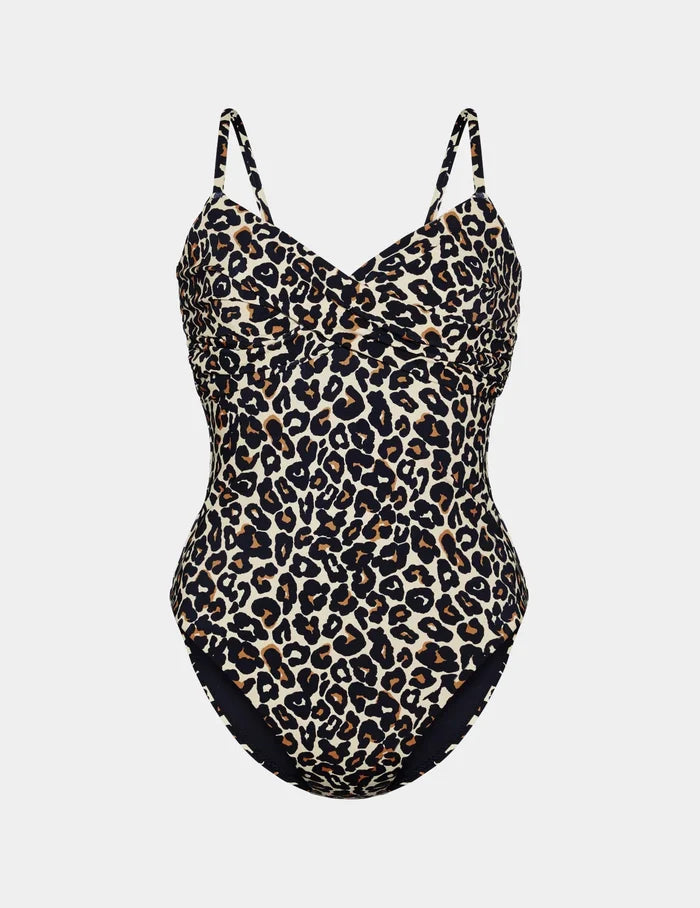 | Sculpt Wrap One Piece Swimsuit shown front-facing against a light gray background | Wild Cat