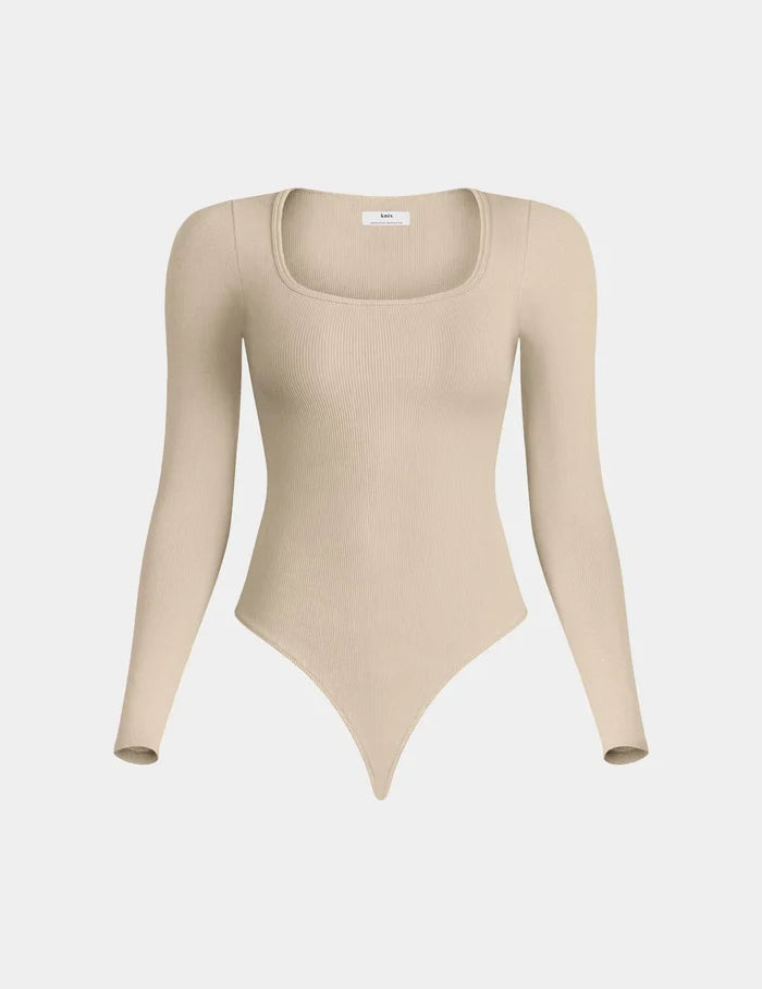 | SculptRib™ Cotton Bodysuit shown front-facing against a light gray background | Fawn