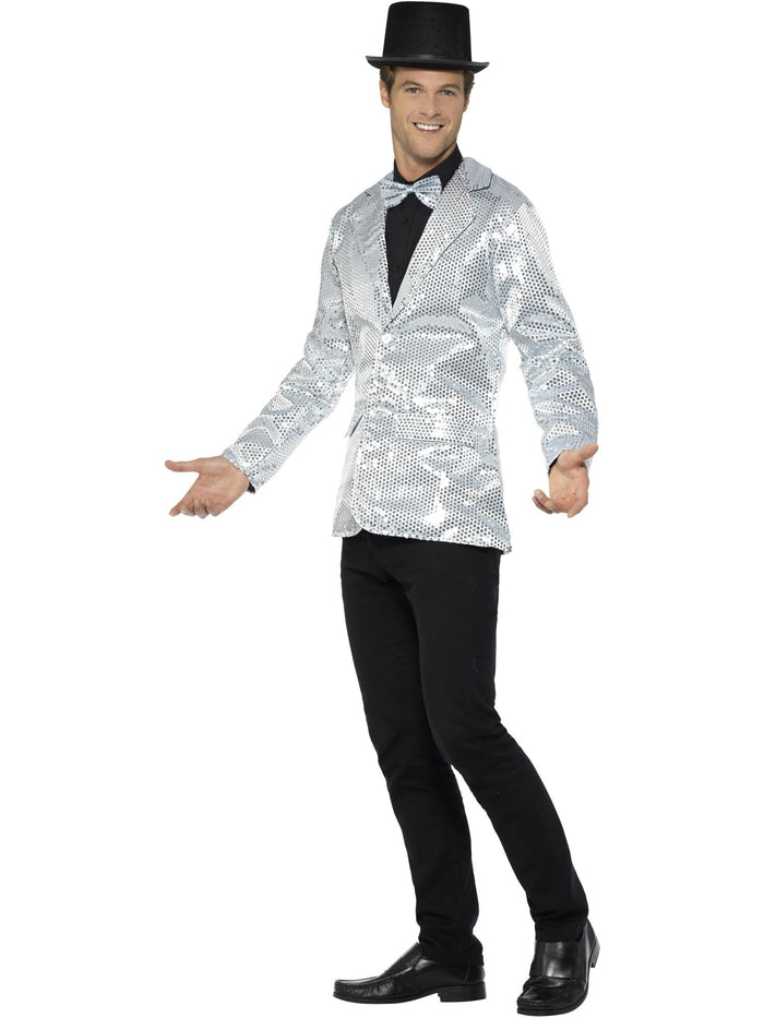 Sequin Jacket, Mens, Silver