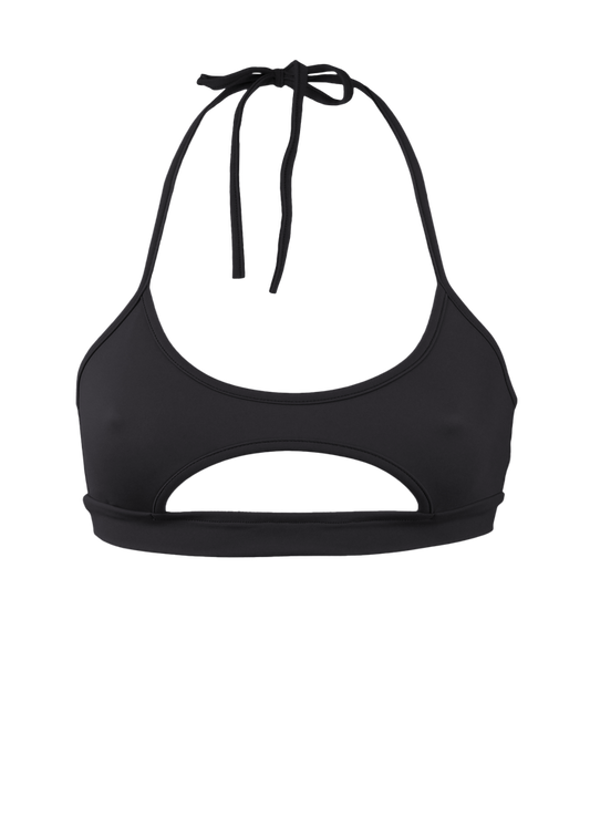 Sexy Bikini Top Cut-out Summer Bra/ WAVE SWIM BLACK - EXES LINGERIE