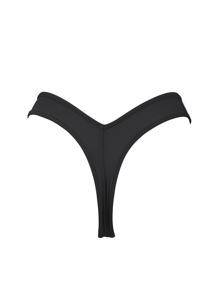 Sexy High-cut Thong Swimwear Bikini Bottom / LULY SWIM BLACK - EXES LINGERIE