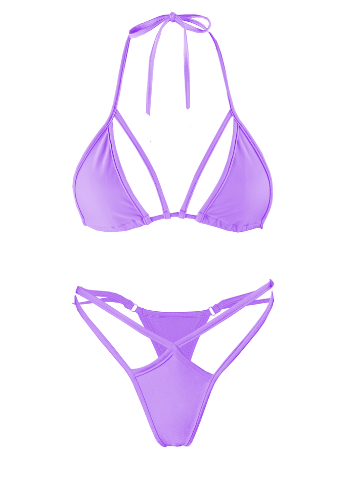 Sexy Strappy Bikini  Set /  QUBY SWIM LILAC,SETS - EXES LINGERIE
