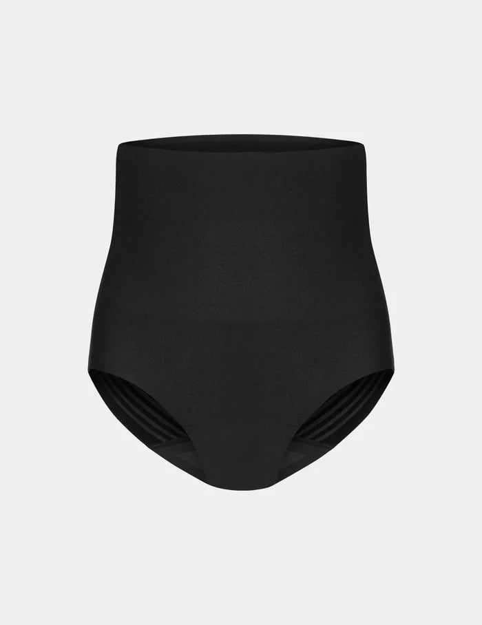 | Shaper High Rise Leakproof Briefs shown front-facing against a light gray background | Black