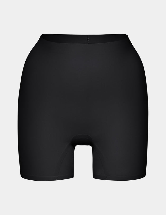 | Shortie Thigh Saver® 4” shown front-facing against a light gray background | Black