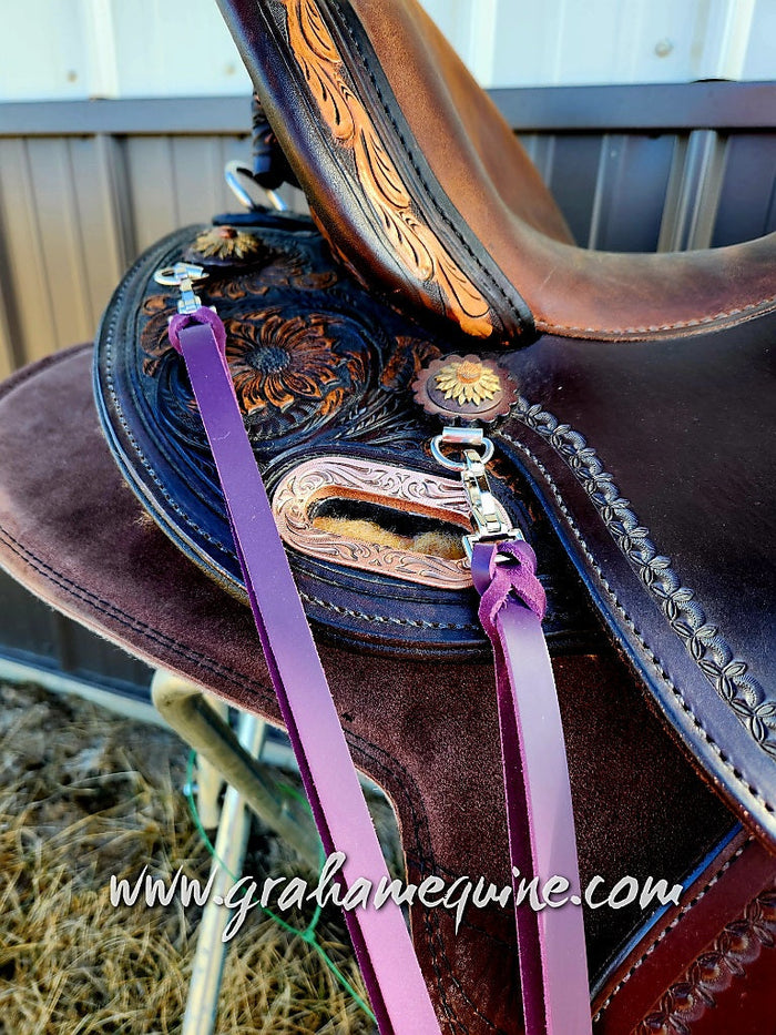 Purple / Clip & Dee- 18" Tied Strings