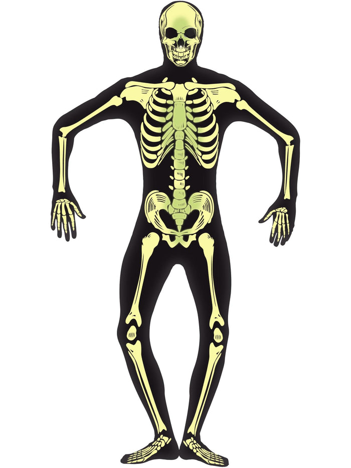 Skeleton Second Skin Costume, Black