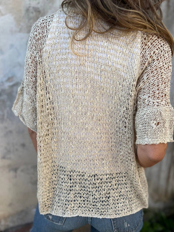 Slouchy Short Sleeve Cardigan