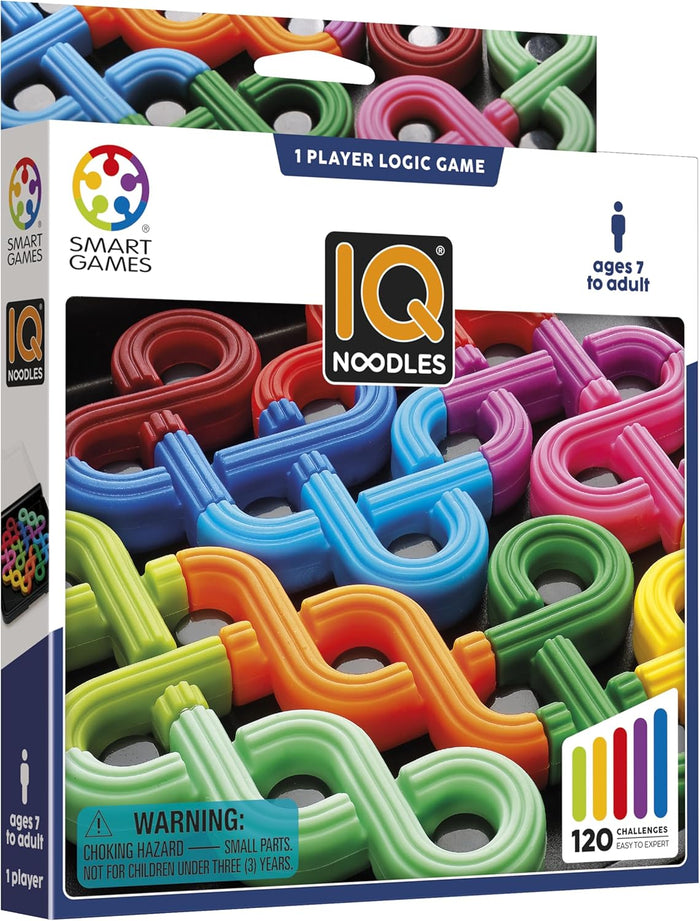 SmartGames: IQ Noodles: 1 Player Logic Game - 2 Play Modes, 120 Challenges, Ages 7+