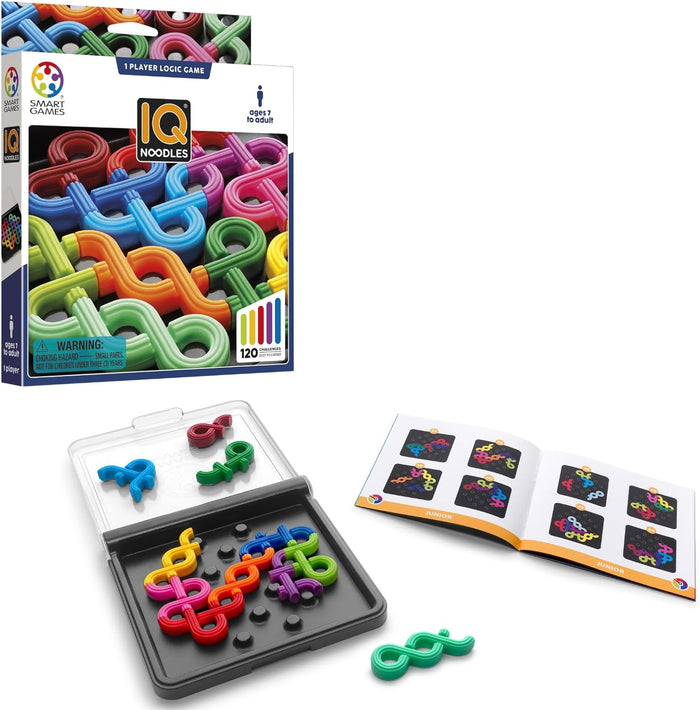 SmartGames: IQ Noodles: 1 Player Logic Game - 2 Play Modes, 120 Challenges, Ages 7+
