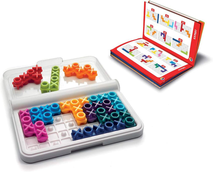 SmartGames: IQ XOXO: 1 Player Puzzle Game - 120 Challenges, Easy to Expert Levels, Ages 6+