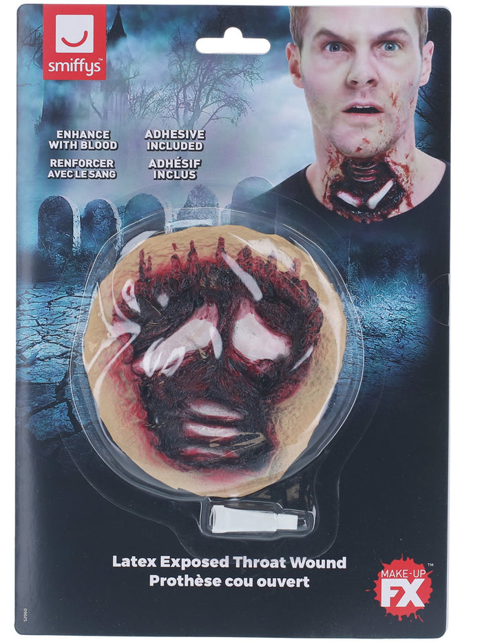 Smiffys Make-Up FX, Latex Exposed Throat Wound