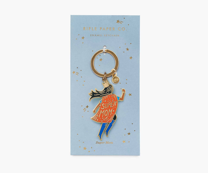 Soaring Super Mom Enamel Keychain