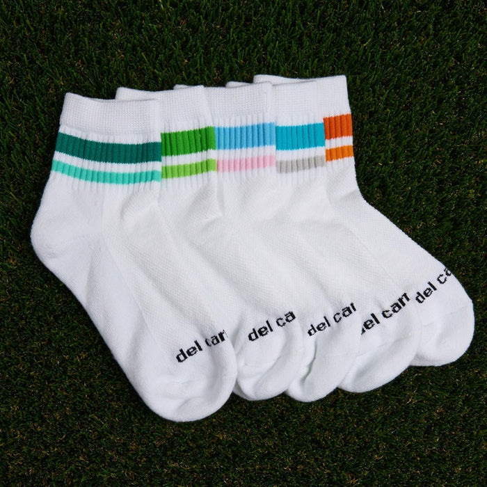 Del Campo Spring Smiley + Stripe Pack golf socks featuring all ten spring smiley and stripe designs