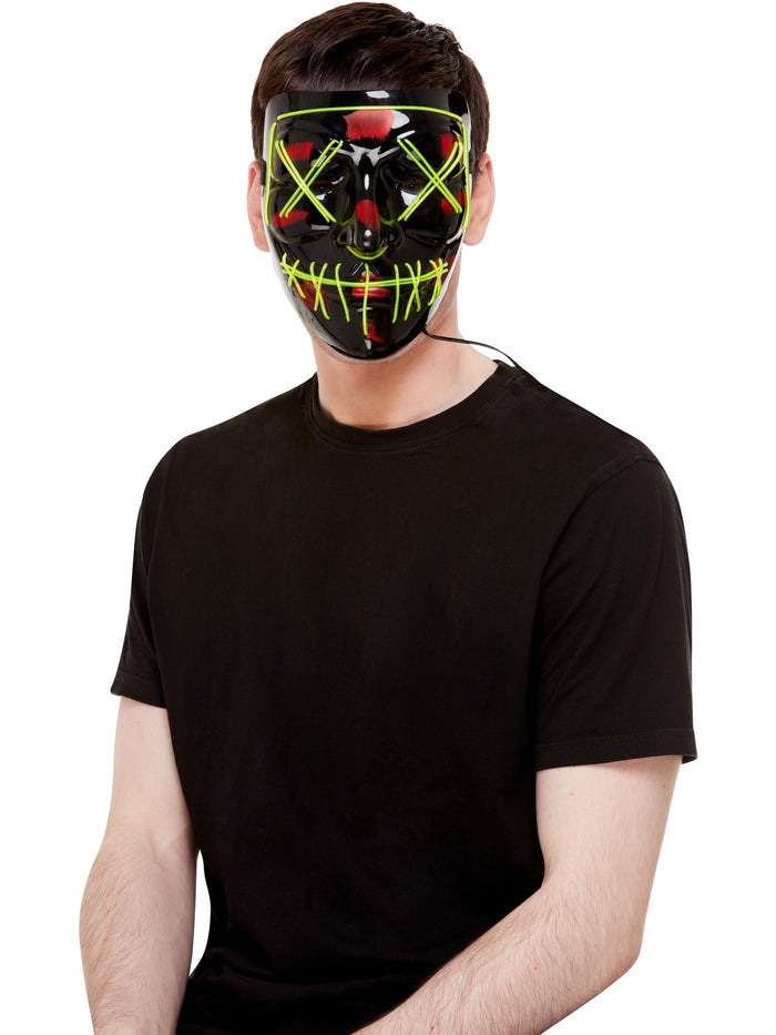 Stitch Face Mask, Green Neon Light Up