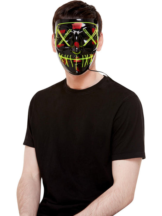Stitch Face Mask, Green Neon Light Up