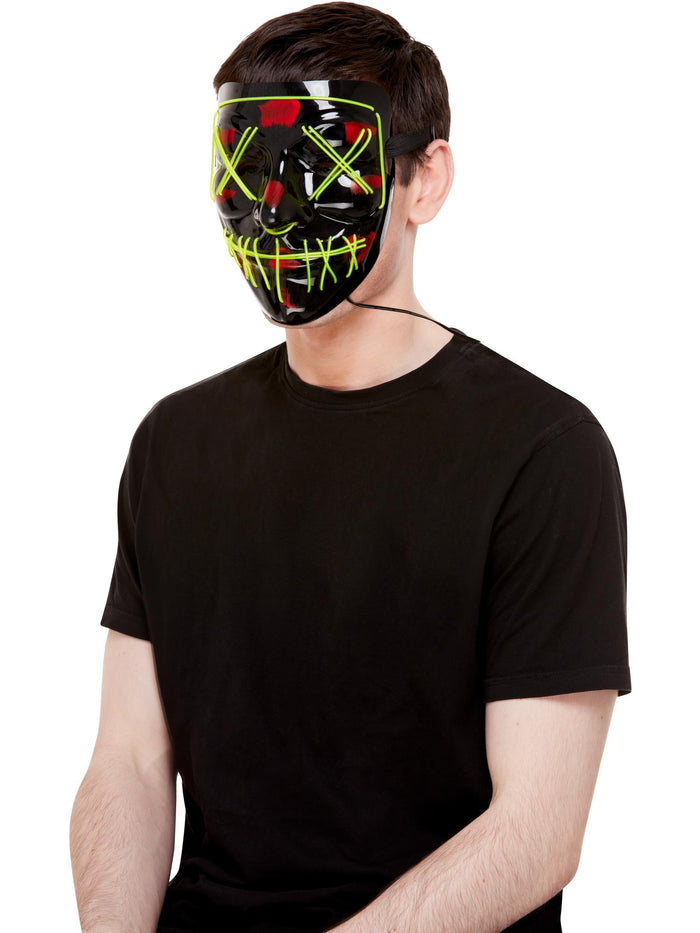 Stitch Face Mask, Green Neon Light Up