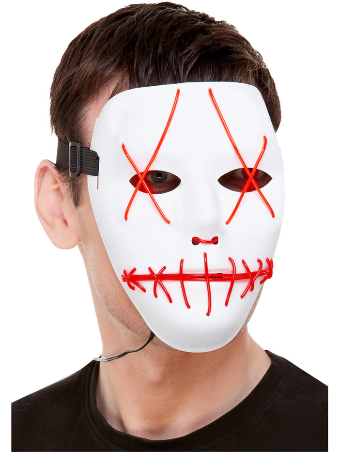 Stitch Face Mask, Neon Pink Light Up