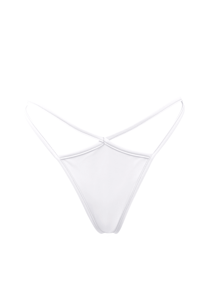 Strappy Swimwear Scrunch Back  Bikini Bottom / WIFI SWIM WHITE - EXES LINGERIE