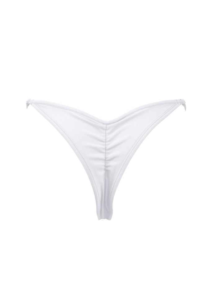 Strappy Swimwear Scrunch Back  Bikini Bottom / WIFI SWIM WHITE - EXES LINGERIE