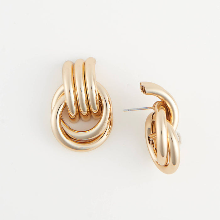 Stud Earrings Interlocking Triple Knot